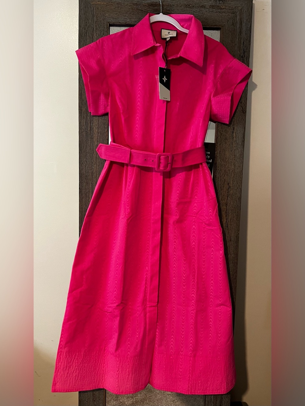 Tuckernuck Hot Pink Chloe Belted Midi Dress - Picture 4 of 4